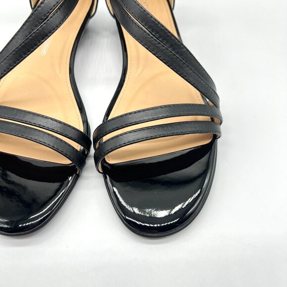 Rockport Womens Size 8.5 8.5M Zandra Black Leather Wedge Sandals Shoes - Picture 5 of 14